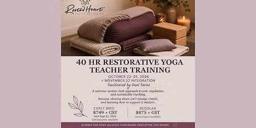 40 hr Restorative Yoga Teacher Training