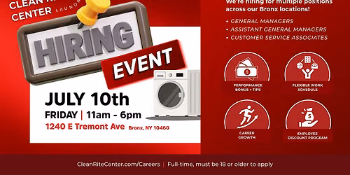 Clean Rite Center Bronx Hiring Event