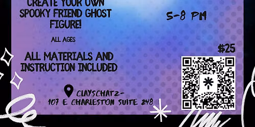 Spooky friends ghost polymer clay workshop all ages arts and crafts