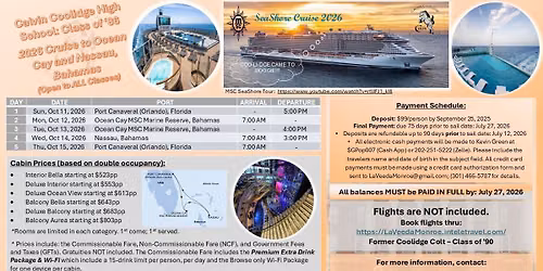 Calvin Coolidge\u2019s 40th Reunion MSC Cruise 2026
