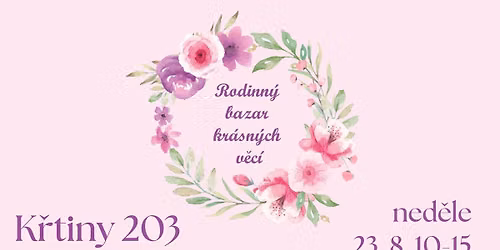 Rodinn\u00fd bazar kr\u00e1sn\u00fdch v\u011bc\u00ed "za hubi\u010dku" ve K\u0159tin\u00e1ch