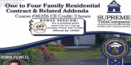 One to Four Family Residential Contract & Related Addenda CE#26256