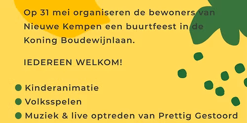 Buurtfeest - 31 mei 2026 - Koning Boudewijnlaan