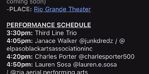 Free Juneteenth Concert at the beautiful Rio Grande Theater this Saturday..I'll be doing a set