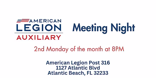 Auxiliary Meeting Night | Post 316 | Atlantic Beach, Florida