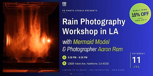 Rain Photography Workshop with Mermaid Model  in LA