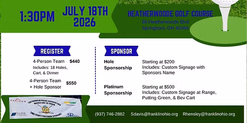 11th Annual Franklin Police Association Golf Scramble