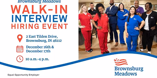 Brownsburg, IN: Brownsburg Meadows Walk-In Interview Hiring Event