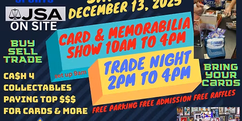 Sinbad Sports Card & Memorabilia Show & Trade Night - JSA Authentication On Site