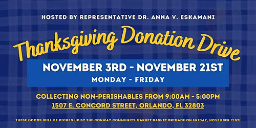 Annual Thanksgiving Donation Drive in partnership with Conway Community Market