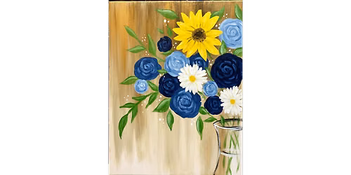 Beautifully Blue Bouquet - Paint and Sip in Boston | Classpop!\u2122