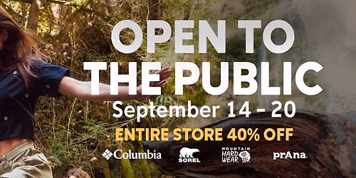 OPEN TO THE PUBLIC - Everyone can shop!