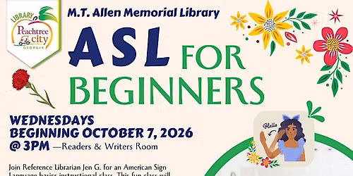 ASL for Beginners - October 2026