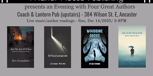 Manor House Publishing presents an Evening with Four Great Authors