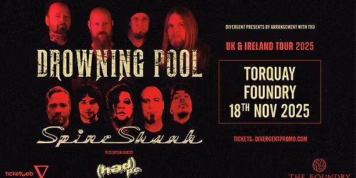 Drowning Pool + Spineshank + Hed PE at Foundry, Torquay