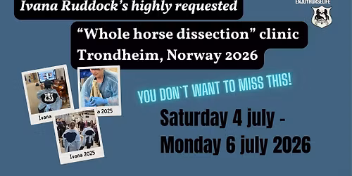 Ivana Ruddock Equine Dissection Clinic 2, Trondheim \u2013 Professionals Only 2026