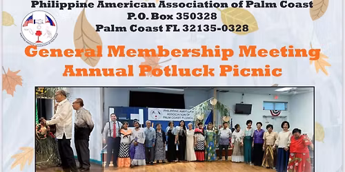 PAAPC Annual Potluck Picnic combined with General Membership Meeting. 