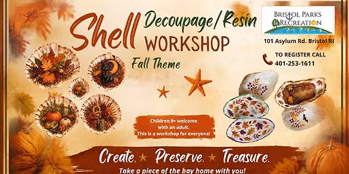 Shell Decoupage\/Resin Workshop Fall Theme