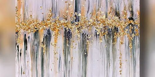 Acrylic Pour swipe with Gold