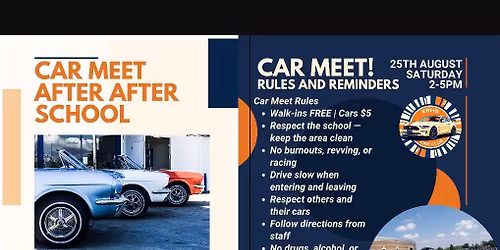 ERHS car meet April 25th 2-6pm