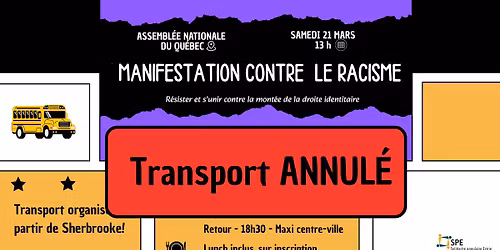 Transport de Sherbrooke - Manifestation contre le racisme \u00e0 Qu\u00e9bec