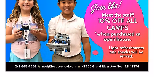 iCode Summer Camp Open House - 10% OFF ALL CAMPS!