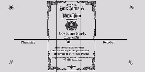 Boos, Brew, Music Bingo