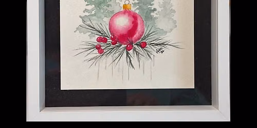 Christmas Watercolor Shadowbox