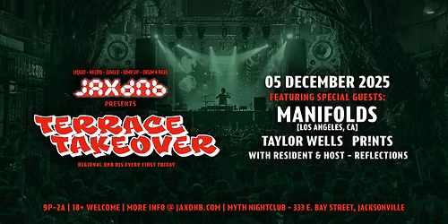 JaxDnB Terrace Takeover at Myth Nightclub - Friday 05 December 2025