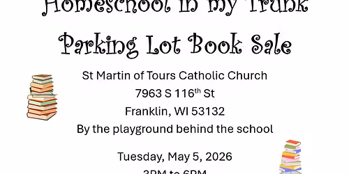 Homeschool in My Trunk Parking Lot Book Sale