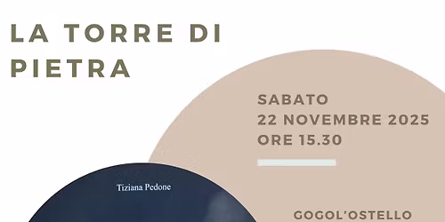 LA TORRE DI PIETRA: presentazione del libro di Tiziana Pedone