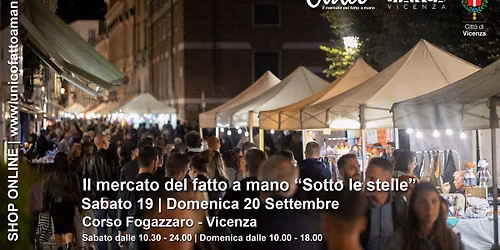 Il mercato del fatto a mano "Sotto le stelle" | Notte Bianca a Vicenza Sab. 19 e Dom. 20 settembre