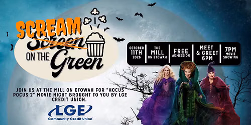 Scream on The Green Spooky Movie Series at The Mill on Etowah - Hocus Pocus 2