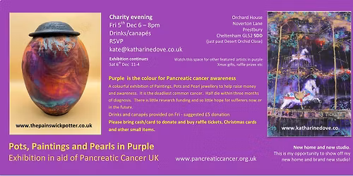 Pots, Pearls and Paintings in Purple in aid of Pancreatic Cancer UK