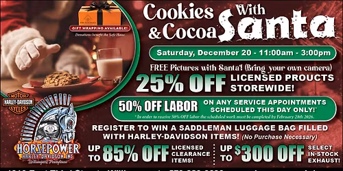 Cookies & Cocoa with Santa @ Horsepower Harley-Davidson
