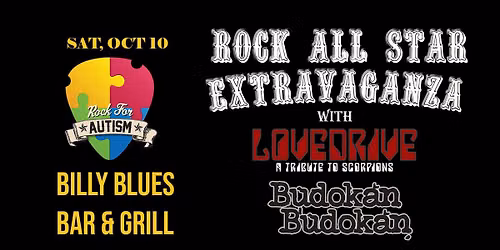 Rock For Autism: Rock All-Stars + Scorpions, Cheap Trick tributes at Billy Blues Bar & Grill