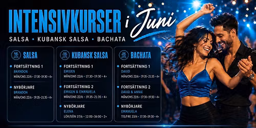 Intensivkurser i Salsa & Bachata i juni \ud83d\udd25