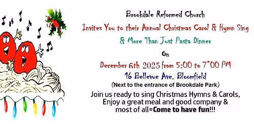 CHRISTMAS CAROLS\/HYMNS & "MORE THAN" PASTA DINNER