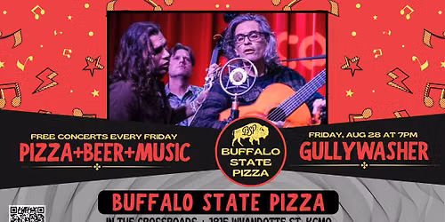 Gullywasher at Buffalo State Pizza on Friday, Aug 28 at 7PM