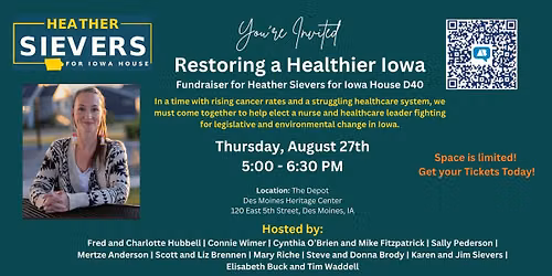 Restoring a Healthier Iowa: Fundraiser for Heather Sievers for Iowa House