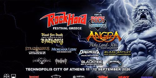 Rock Hard Festival Greece (Technopolis City of Athens, 11 & 12 September)