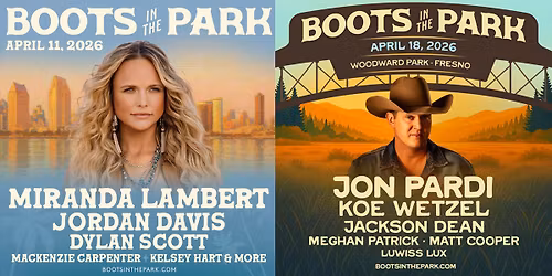Boots In The Park Fresno: Jon Pardi Koe Wetzel & Jackson Dean