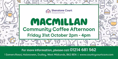 Macmillan Coffee Afternoon & Mocktail Tasting at Shenstone Court