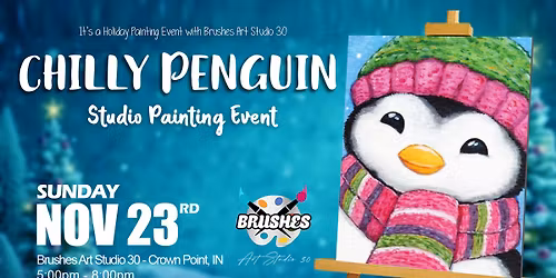 Chilly Penguin Painting Night at Brushes Art Studio 30