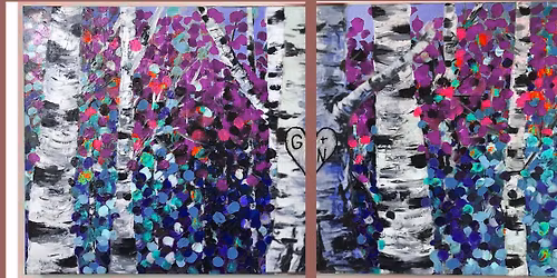 Couples Painting -Birch Trees Acrylic at Glendale