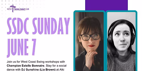 Seattle West Coast Swing Workshops with Champion Estelle Bonnaire and Social Dance with DJ Sunshine
