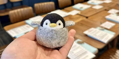 Needle felt Meep the Penguin workshop