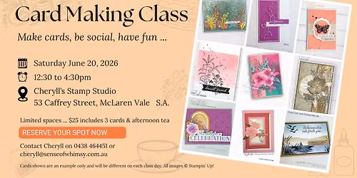 Card Making Class - McLaren Vale - 20th June