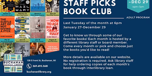 Staff Picks Book Club
