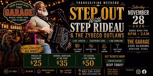 Step Out with Step Rideau & The Zydeco Outlaws Thanksgiving Weekend
